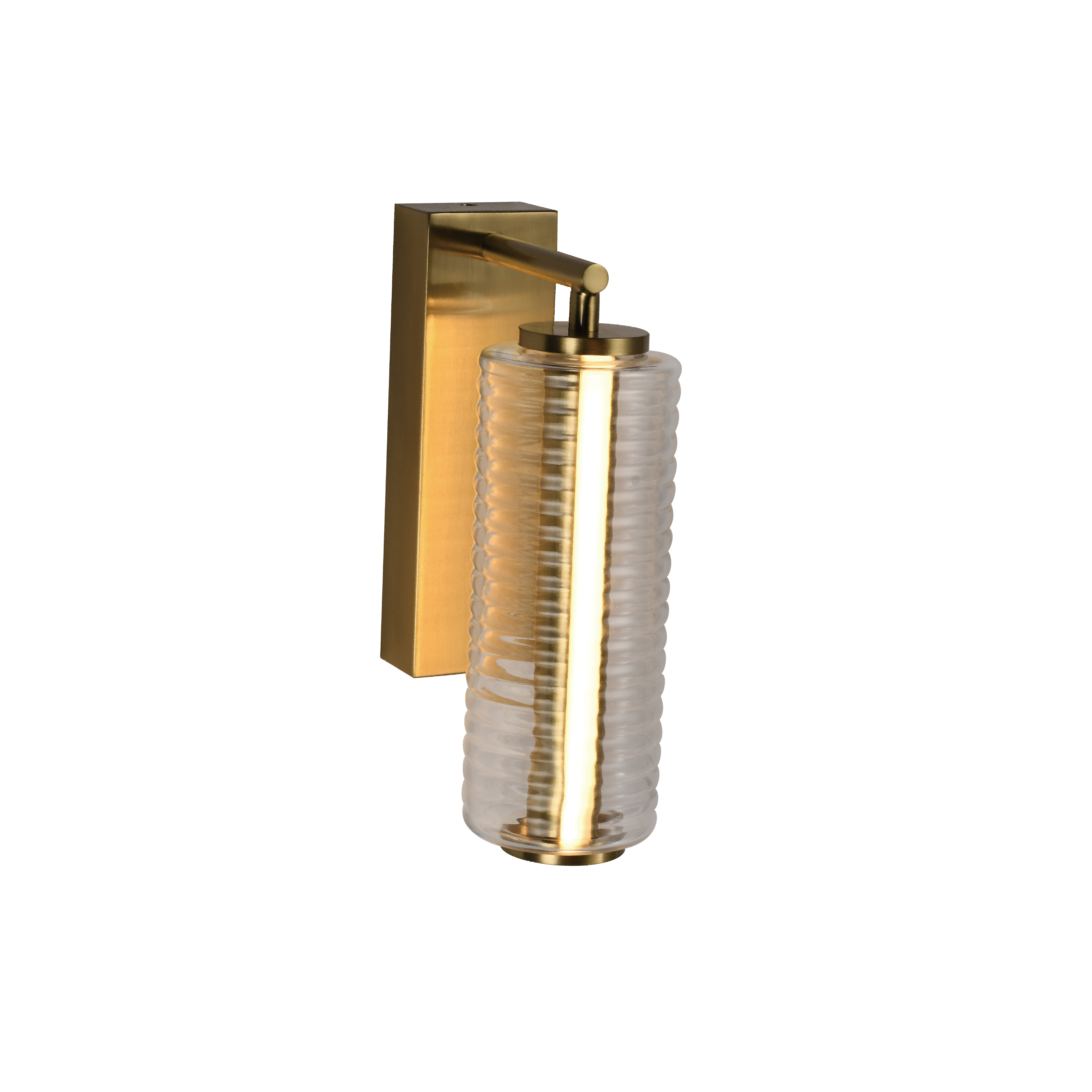 Silver-bottomed ring-patterned cylindrical wall lamp